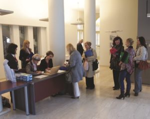 Registration desk in the beautiful ‘nadbiskupijski pastoralni institut’ in Zagreb 