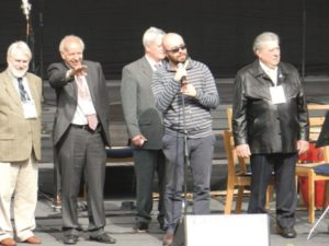 Opening official greetings with Jorge Zorro Sánchez, AC VII Pro-Tempore President, the Bogotá Cultural Deputy and Ricardo Denegri