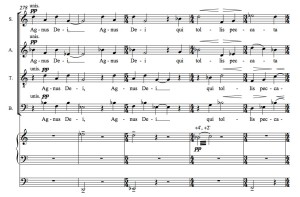 Repertoire_Example 11, Bright Mass with Canons (Sanctus), m. 278.