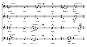 Example 9 - Gilbertson, Burst Forth, m. 5-7.