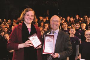 Competition organiser Chris Wingfield with Ruth Sellar, winner of category 1 ©Philip Mynott 