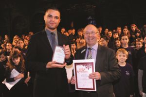 Competition organiser Chris Wingfield with  Dominic Irving, winner of category 3 ©Philip Mynott