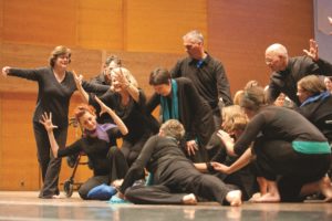  Members of Minnesota Chorale perform choreography for "Sagitta" by Mary Ellen Childs -  © Anthony Kwan