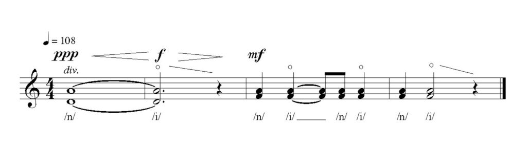 Figure 4: Hinds – An Imaginary Landscape, mm. 14-19