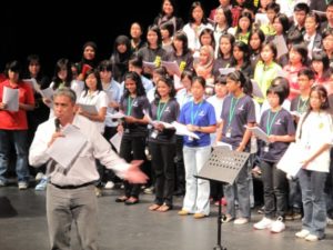 Rehearsal session with Mr Jonathan Velasco at the 8th Malaysian Choral Eisteddfod, 2010 