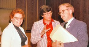 Kirk, Saltzman and Collins at first leadership conference in 1979